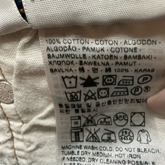 Levi's 501 Patchwork Denim Shorts Size 27 Bohemian Cut Off 90s Mid Rise - Picture 10 of 11